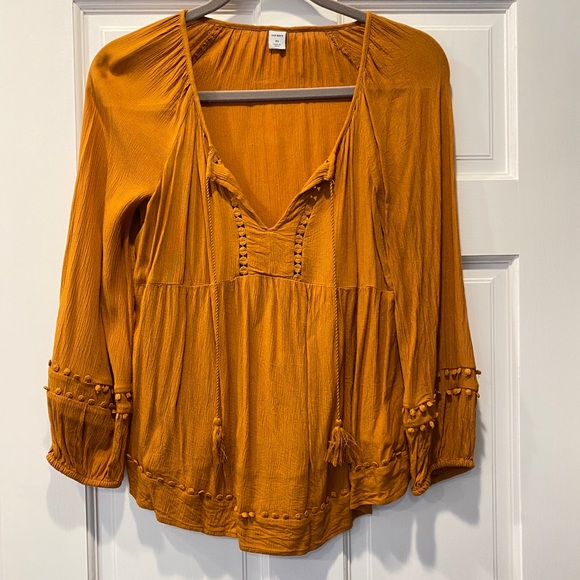 Old Navy Boho Pom Top Burnt Tobacco XS - Picture 2 of 4